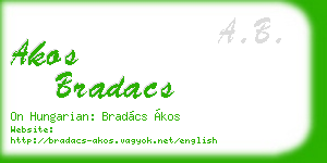 akos bradacs business card